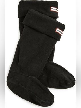 Hunter Original Short Fleece Welly Boot Socks Black Large